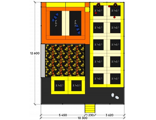 Батутная арена 130м2